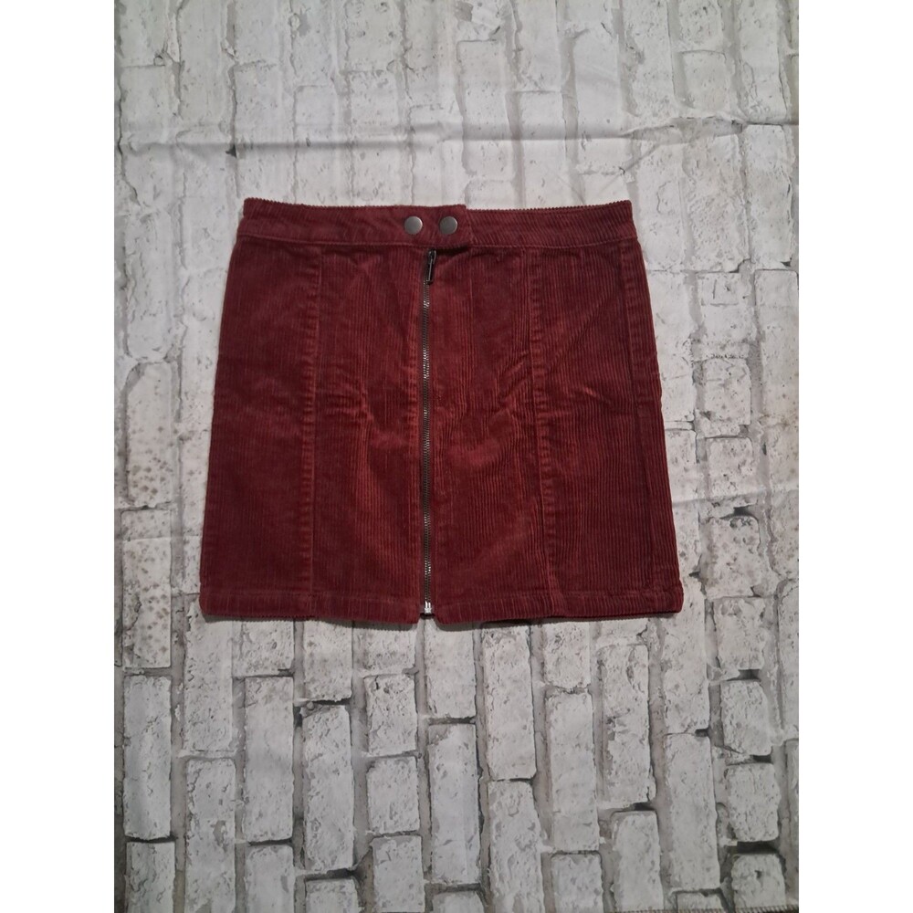 Blue Spice Junior Size 3 Mini Skirt Rust Red Corduroy Full Zip